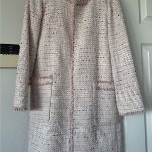 Kate Spade light pink/ Cream long Tweed Blazer